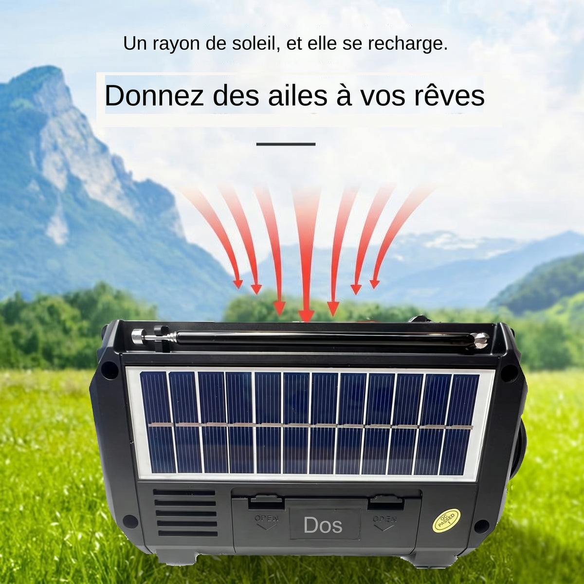 Radio solaire rétro AM/FM/SW à manivelle – Un rayon de soleil, et elle se recharge