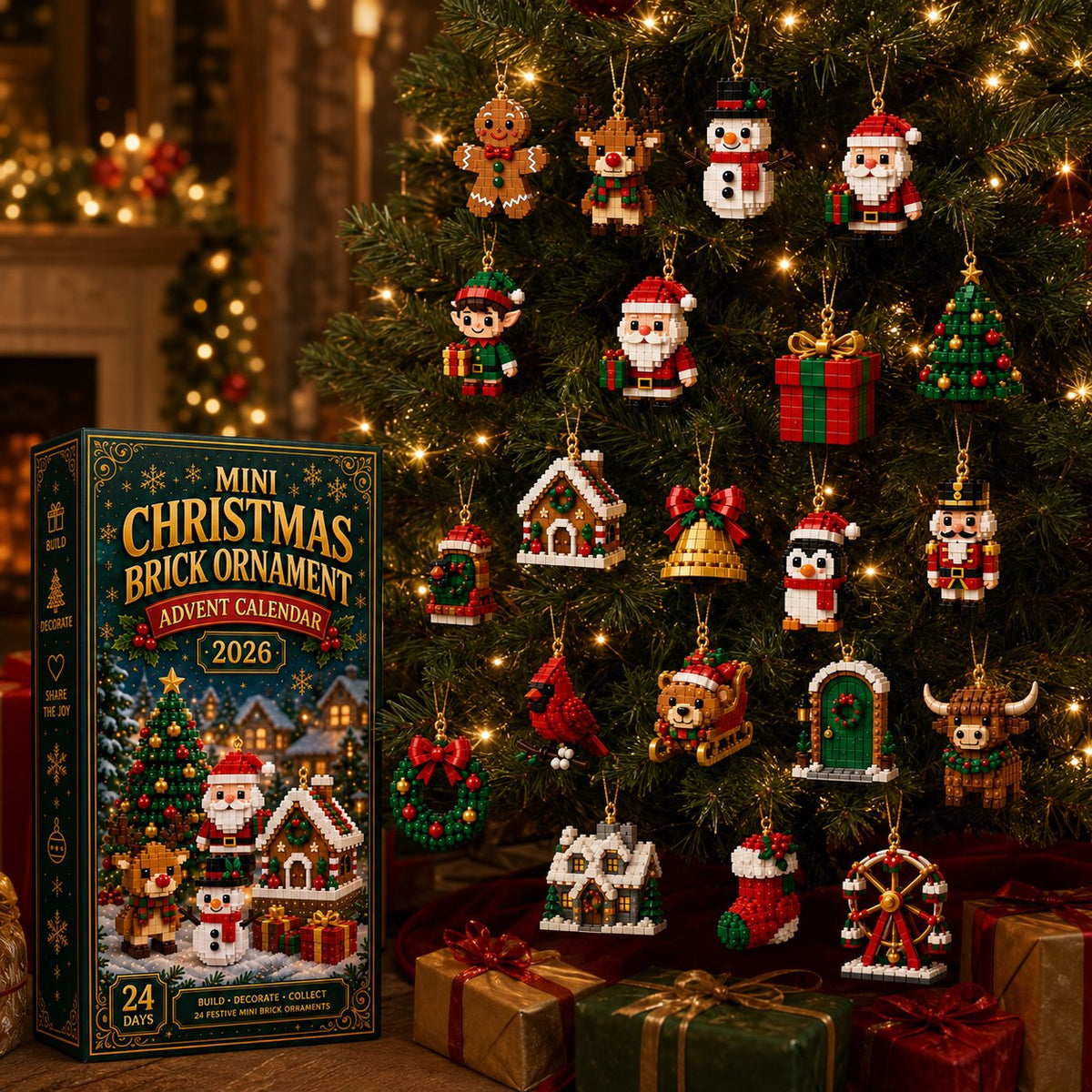 Calendrier de l’Avent 24 mini-décorations de Noël à construire