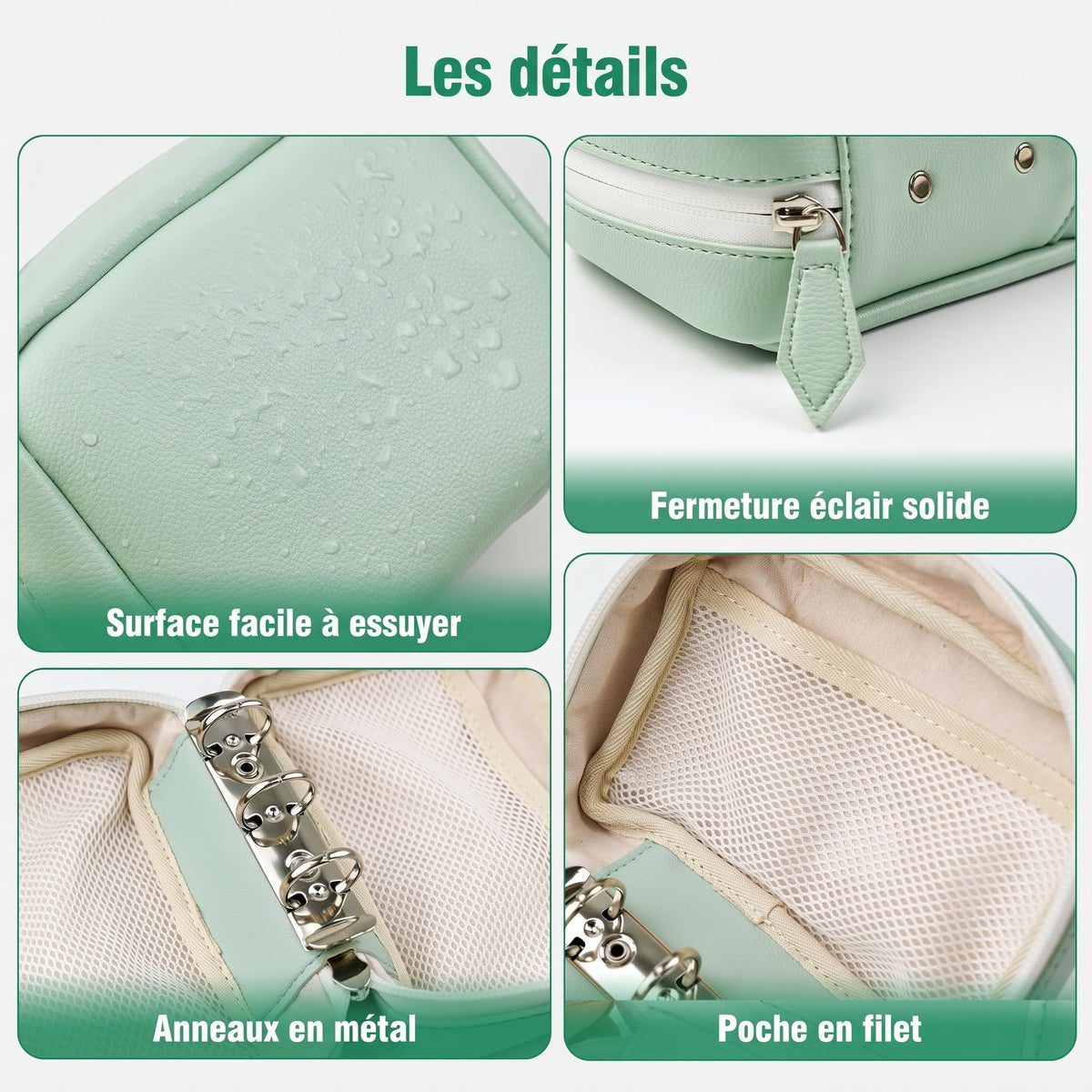Organiseur semainier à pochettes zippées transparentes