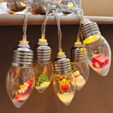 Guirlande lumineuse de Noël à piles, ampoules boules à neige LED
