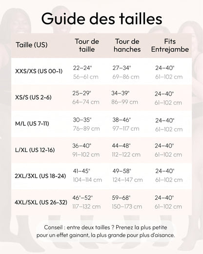 Collants doublés polaire – Guide des tailles