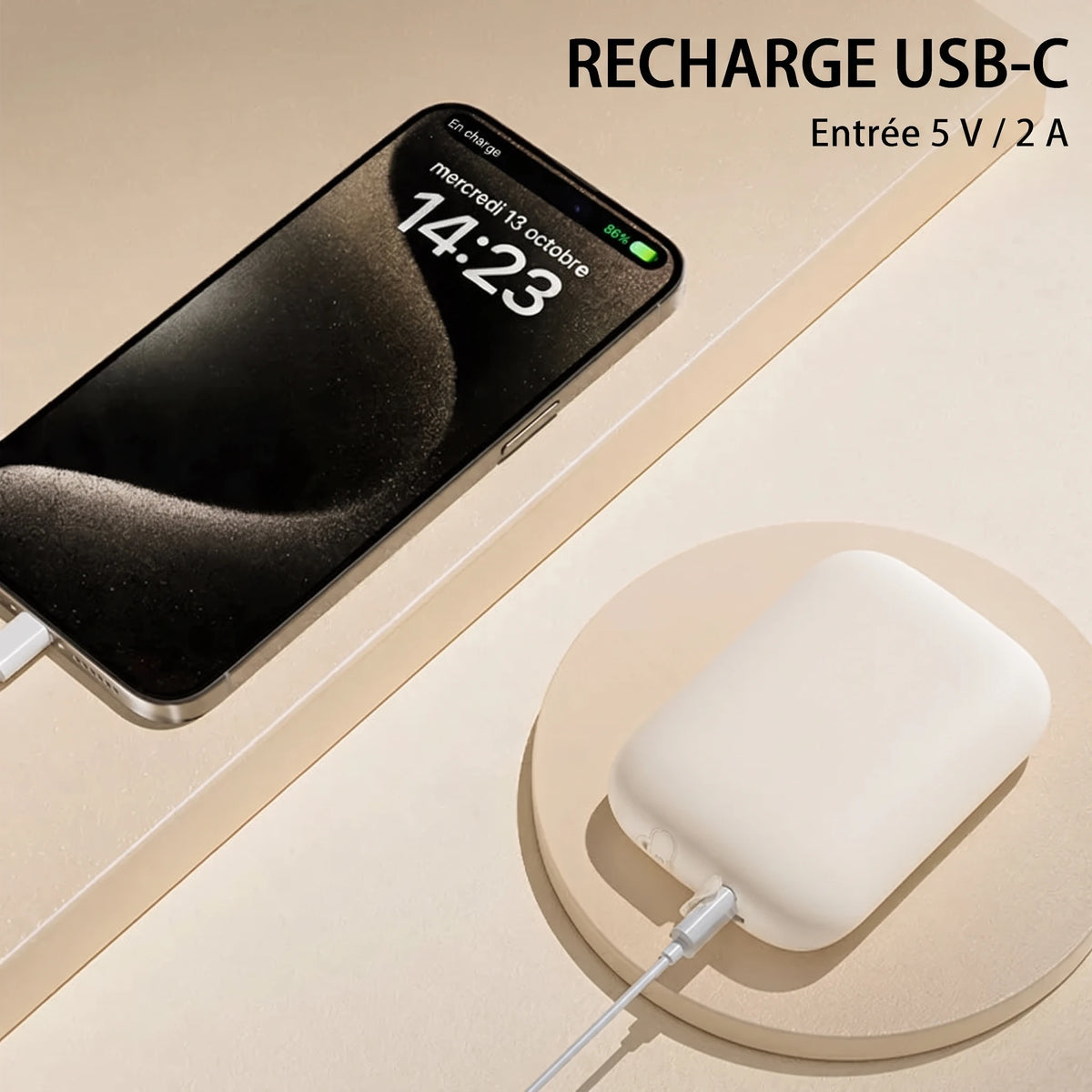 Chauffe-mains rechargeable USB-C – Recharge usb-c