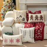 Housse de coussin de Noël brodée, 7 motifs de fête