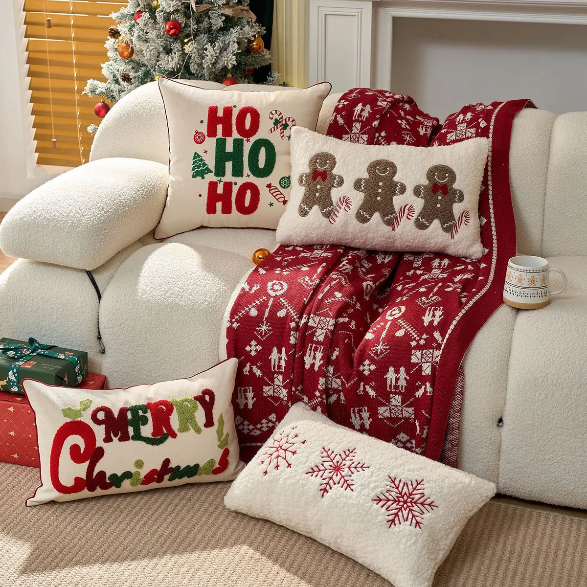 Housse de coussin de Noël brodée – photo 3