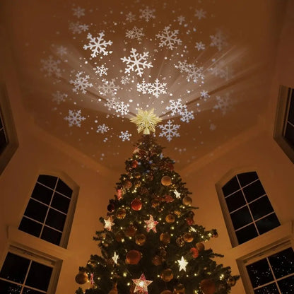 Étoile de sapin LED avec projection de flocons qui tourne – photo 6