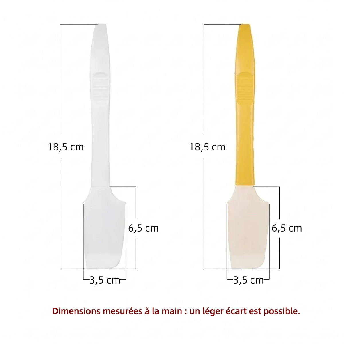 Mini spatule en silicone 6-en-1 – Dimensions mesurées à la main : un léger écart est possible