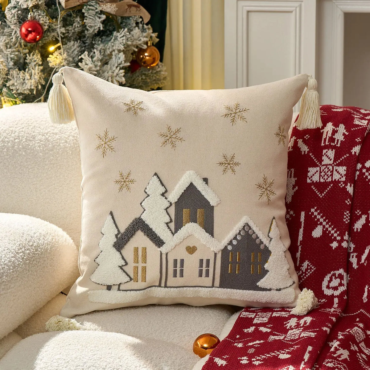 Housse de coussin de Noël brodée – photo 11