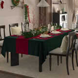 Nappe de Noël en velours vert sapin, rectangulaire