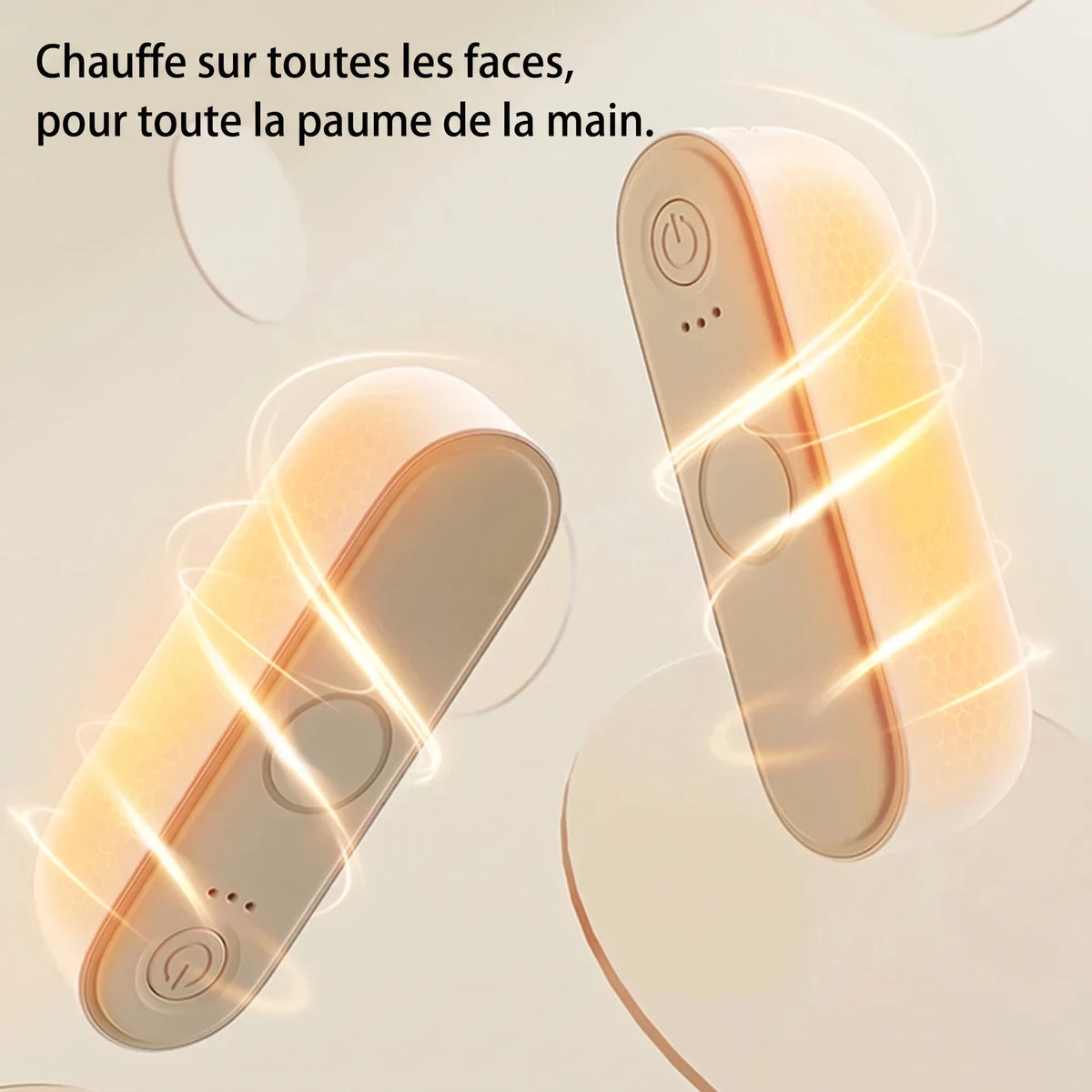 Chauffe-mains rechargeable USB-C – Chauffe sur toutes les faces,