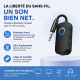 Émetteur-récepteur Bluetooth 5.4 2-en-1, prise jack 3,5 mm