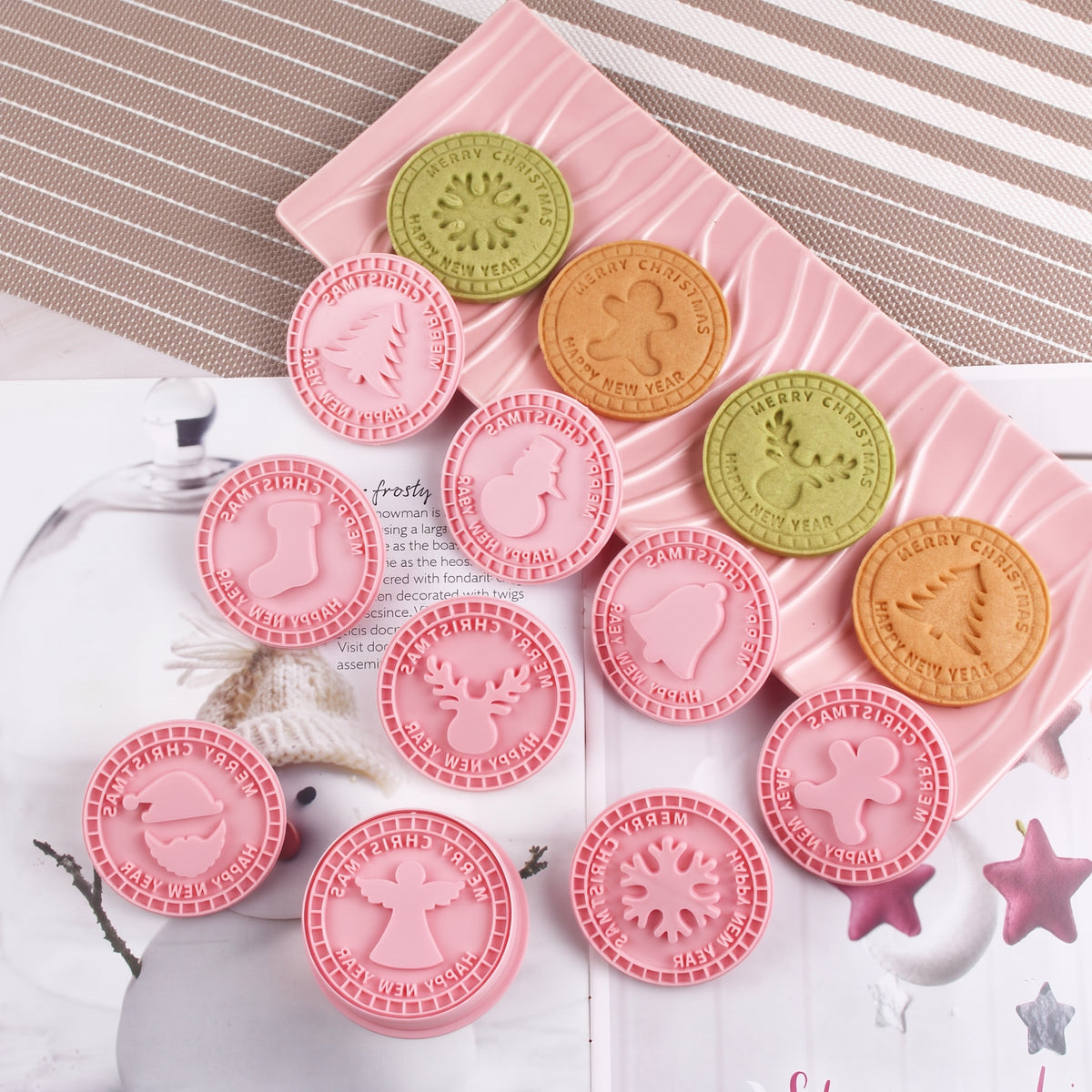 Emporte-pièces tampons de Noël pour biscuits en relief – photo 9