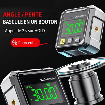 Inclinomètre numérique à double laser – Angle / pente