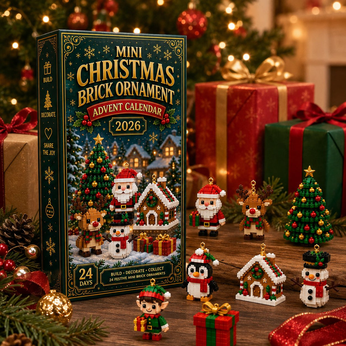 Calendrier de l’Avent 24 mini-décorations de Noël à construire