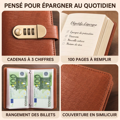 Carnet d'épargne A6 avec cadenas à code – Pensé pour épargner au quotidien