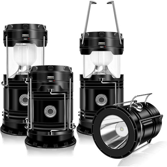 Lanterne de camping solaire et USB, avec lampe torche