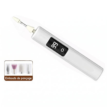 Ponceuse à ongles électrique rechargeable, écran LCD et lumière LED