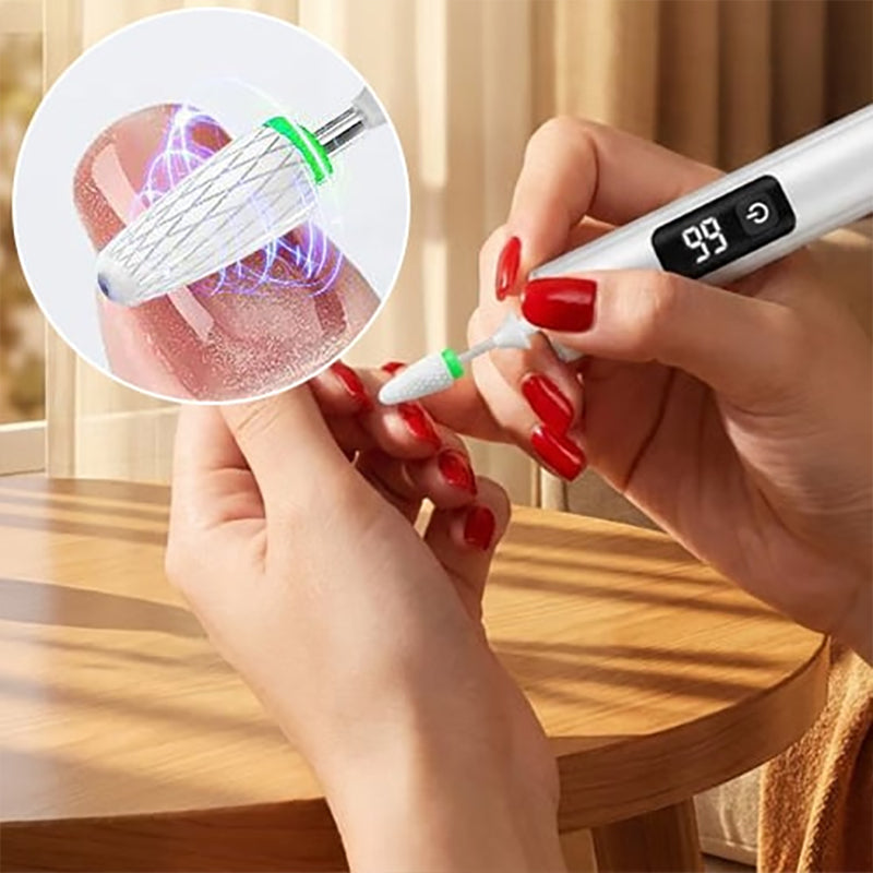 Ponceuse à ongles électrique rechargeable, écran LCD et lumière LED