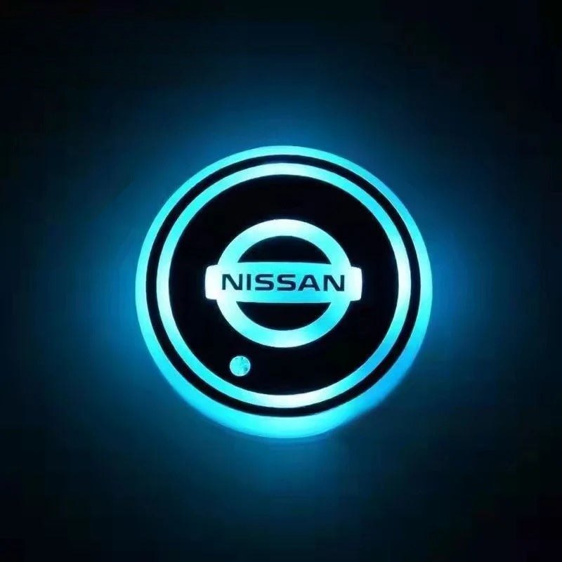 Dessous de verre LED pour voiture, 7 couleurs, lot de 2