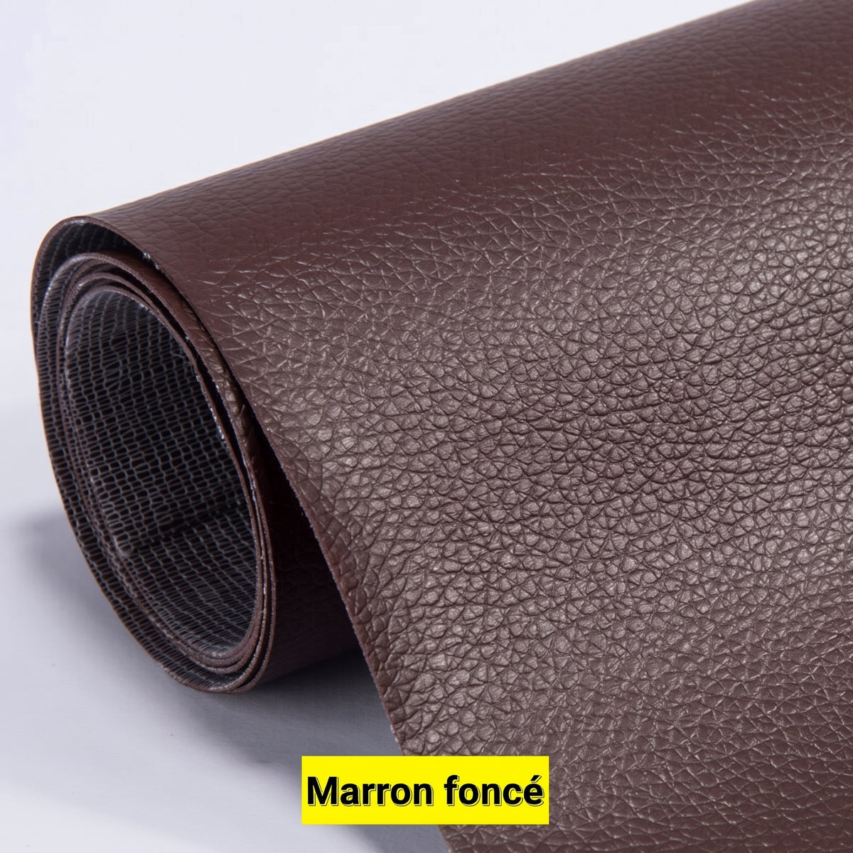 Patch de réparation adhésif en similicuir – Marron foncé