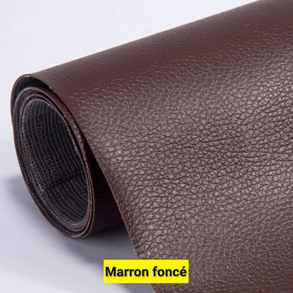 Patch de réparation adhésif en similicuir – Marron foncé