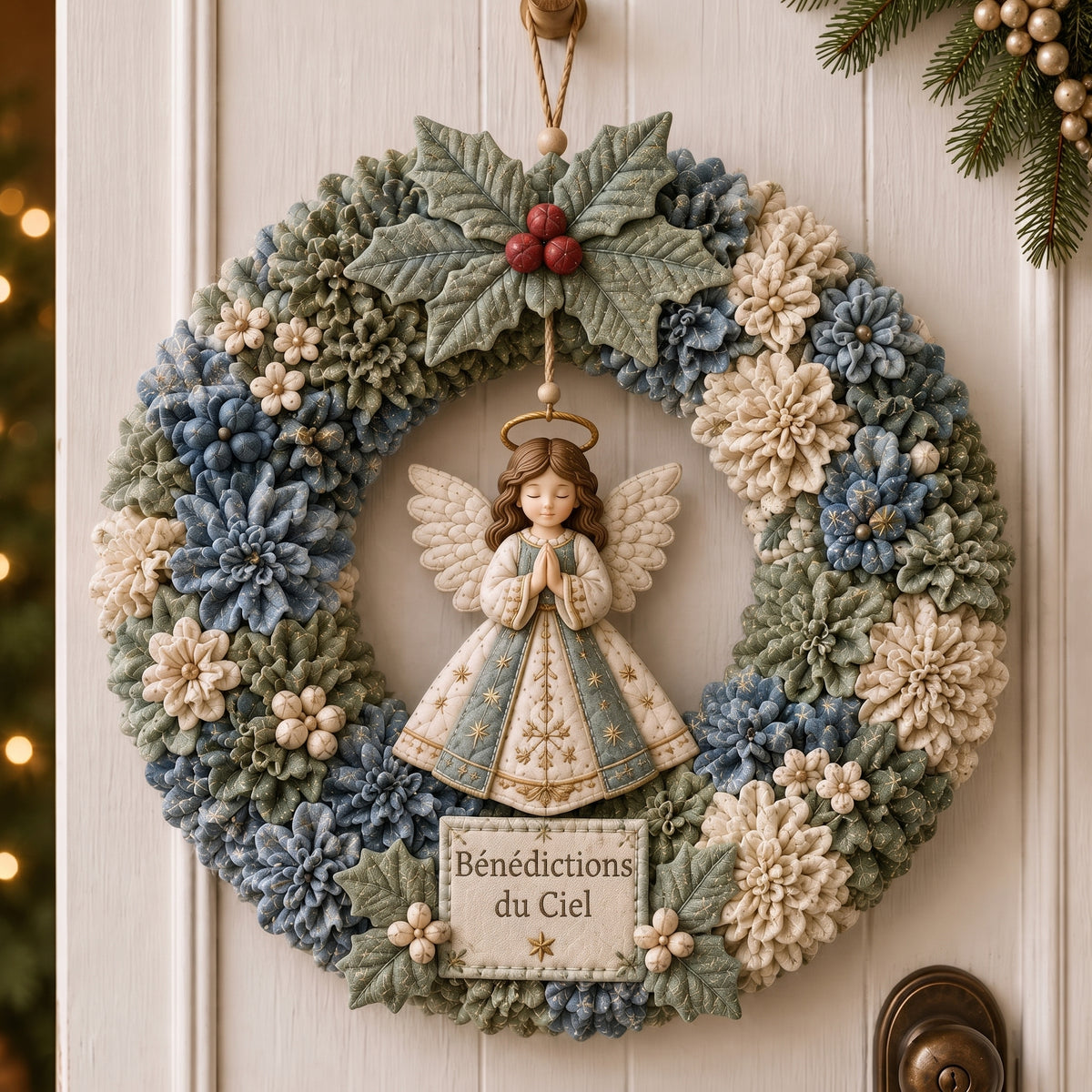 Kit couronne de Noël en tissu à piquer – Bénédictions