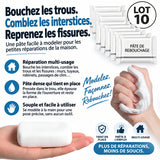 Pâte de rebouchage à modeler pour trous de mur et tuyaux