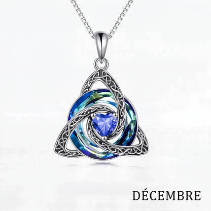 Collier nœud celtique avec pierre de naissance – Décembre