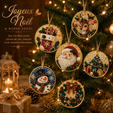 Kit d'ornements de Noël en broderie diamant, 6 pièces à suspendre