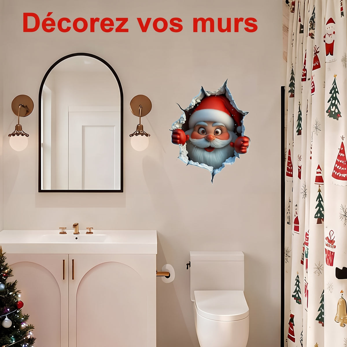 Stickers muraux de Noël effet 3D – Décorez vos murs