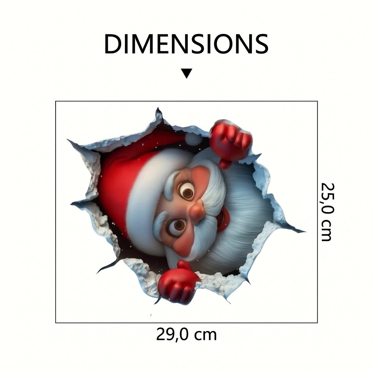 Stickers muraux de Noël effet 3D – Dimensions